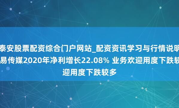 泰安股票配资综合门户网站_配资资讯学习与行情说明 弘易传媒2020年净利增长22.08% 业务欢迎用度下跌较多