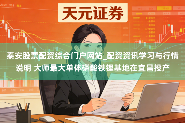 泰安股票配资综合门户网站_配资资讯学习与行情说明 大师最大单体磷酸铁锂基地在宜昌投产