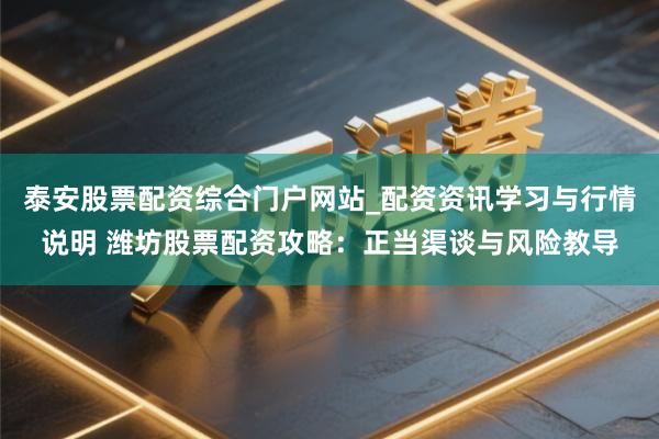 泰安股票配资综合门户网站_配资资讯学习与行情说明 潍坊股票配资攻略：正当渠谈与风险教导