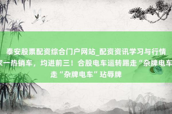泰安股票配资综合门户网站_配资资讯学习与行情说明 一家一热销车,均进前三!合股电车运转踢走“杂牌电车”玷辱牌